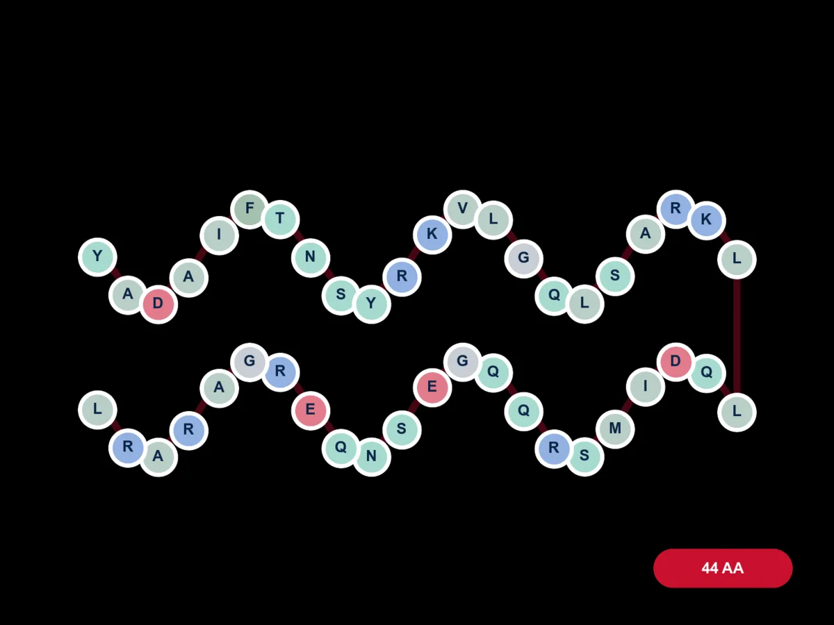 Tesamorelin molecule diagram card